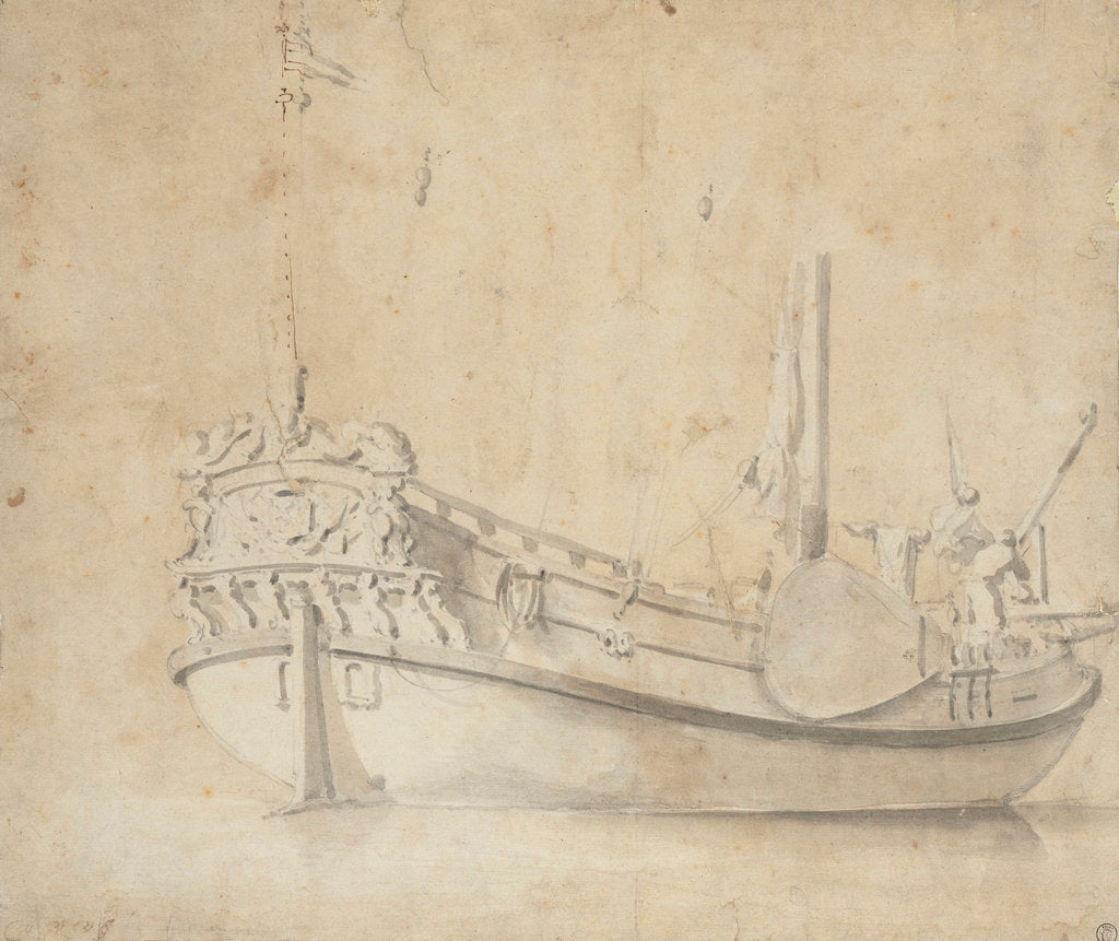 Detail of Portrait of a Dutch yacht by Willem Van de Velde the Younger