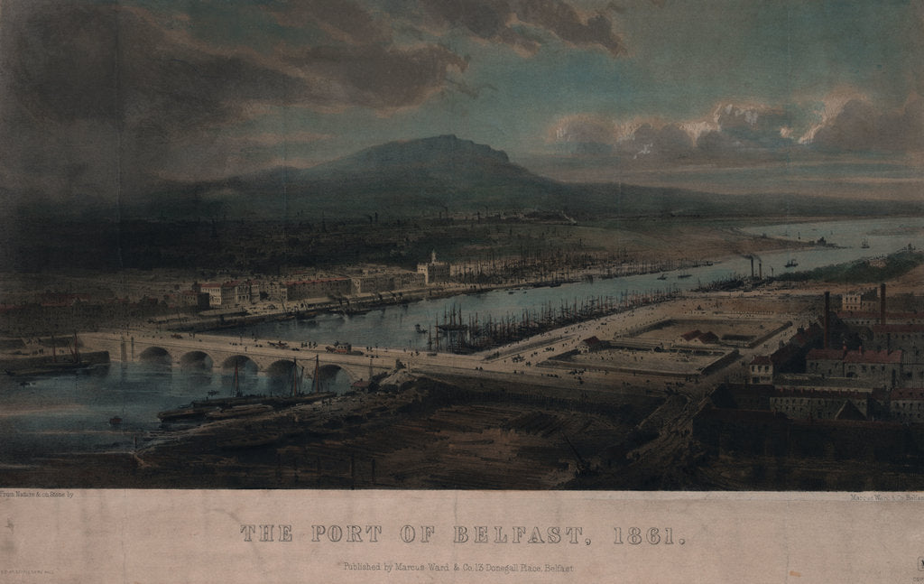 Detail of The port of Belfast, 1861 by Marcus Ward & Co