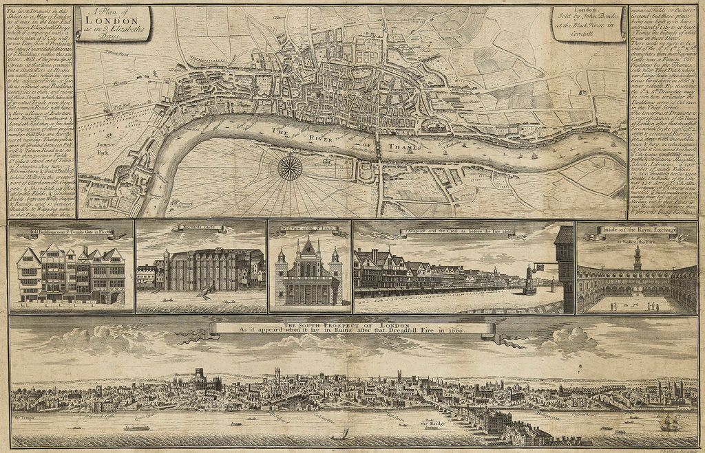 Detail of A Plan of London as in... Elizabeths Days by Thomas Bowles