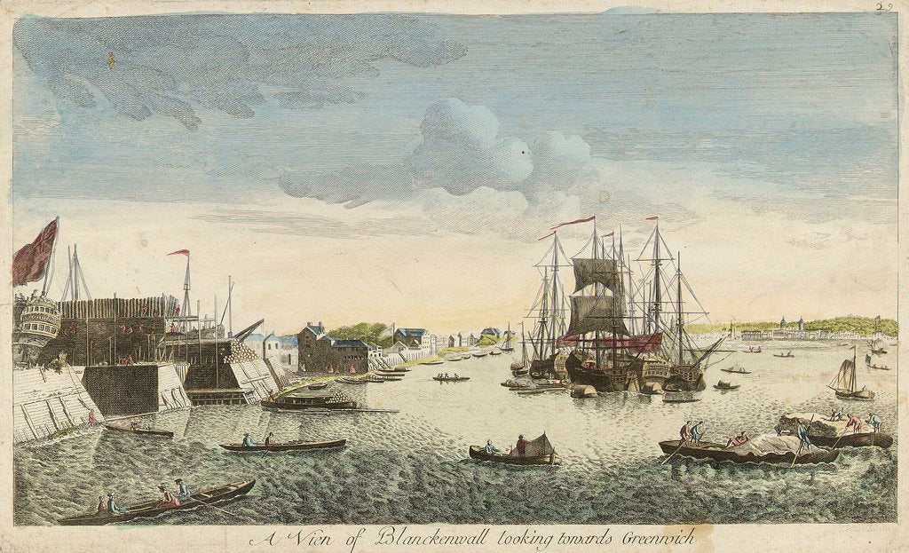 Detail of View of Blackwall looking towards Greenwich by J. Heudelot