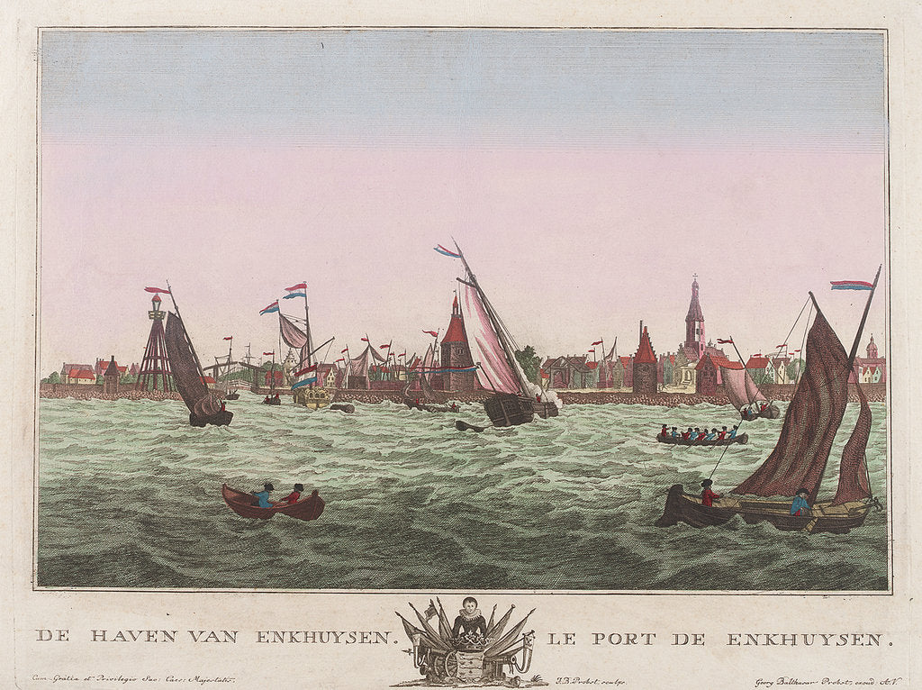 Detail of The harbour of Enkhuysen by F.B. Probst