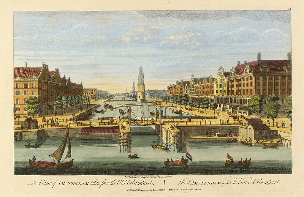 Detail of A view of Amsterdam taken from the Old Rampart by Robert Laurie & James Whittle
