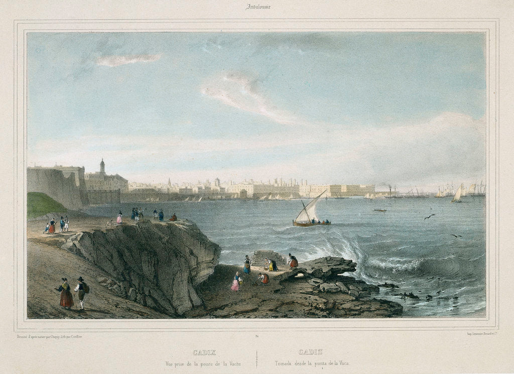 Detail of View of Cadiz in Andalucia by Chapuy