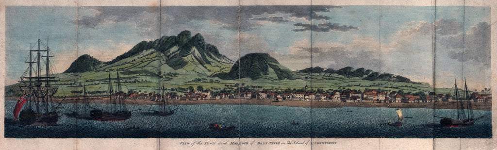Detail of View of the town and harbour of Basse Terre in the island of St Christopher by unknown