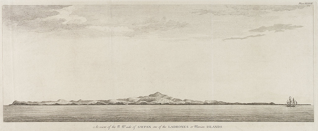 Detail of A view of the north west side of Saypan one of the Ladrones or Marian Islands by unknown