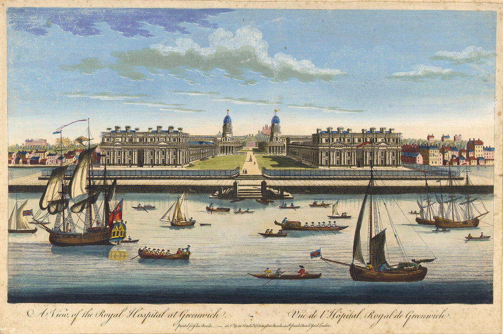 Detail of A view of the Royal Hospital at Greenwich by John Bowles