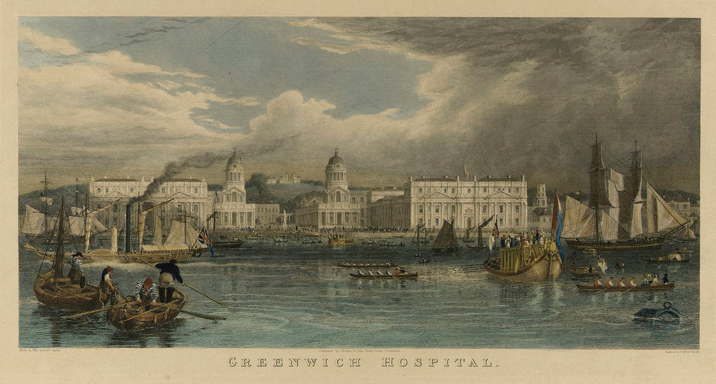 Detail of A royal visit to Greenwich Hospital by William Havell