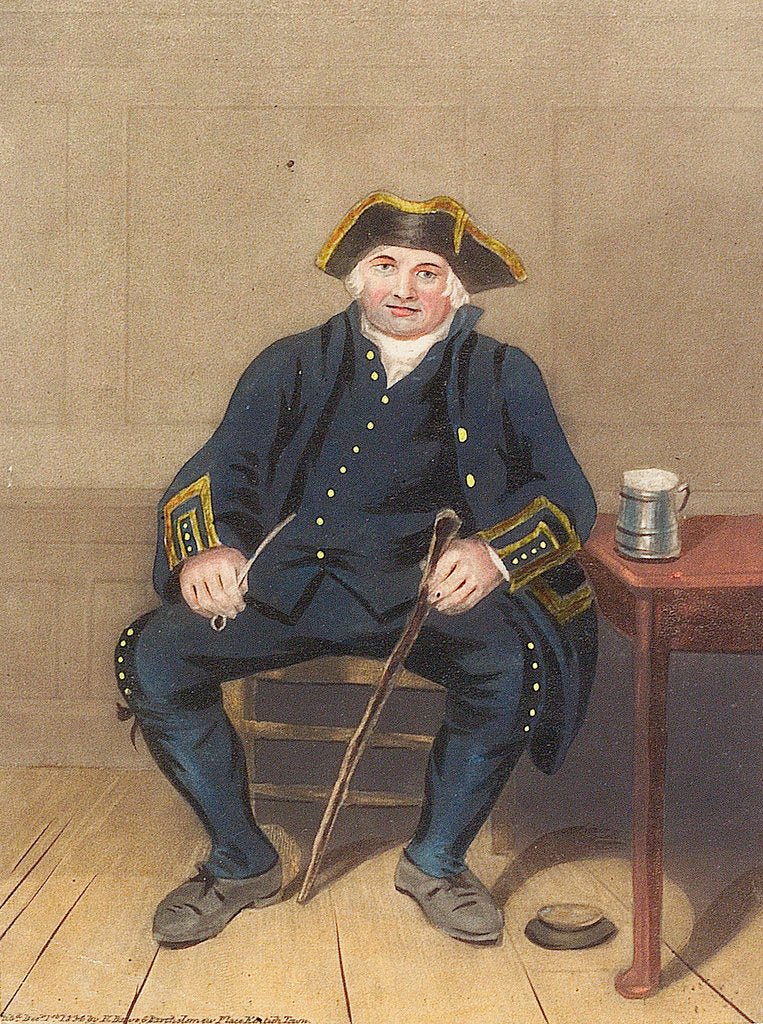 Detail of Portrait of Greenwich Pensioner, seated with clay pipe and tankard by Henry Dawe
