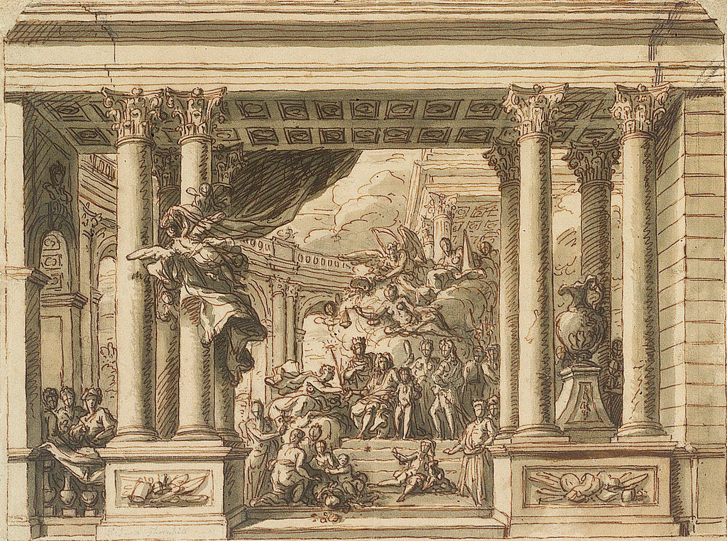 Detail of The Painted Hall, Greenwich Hospital: design for the west wall by James Thornhill
