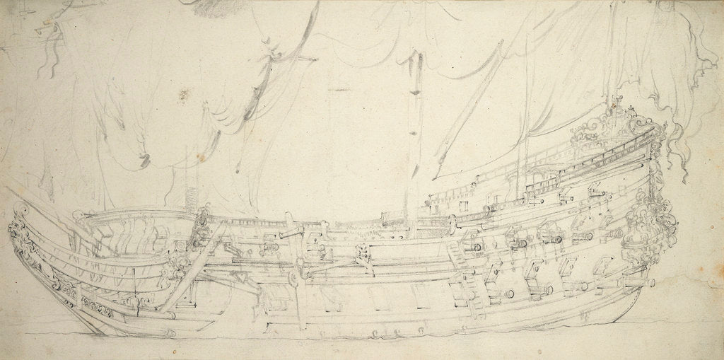 Detail of Portrait of a Dutch frigate by Willem van de Velde the Elder