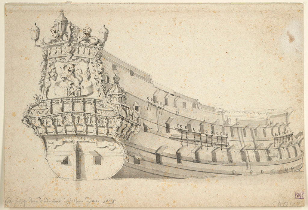 Detail of The 'Eendracht' by Willem Van de Velde the Younger