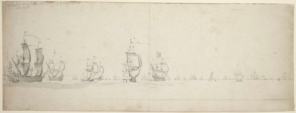 Detail of De Ruyter's fleet before the wind, 9-19 August 1665 by Willem van de Velde the Elder