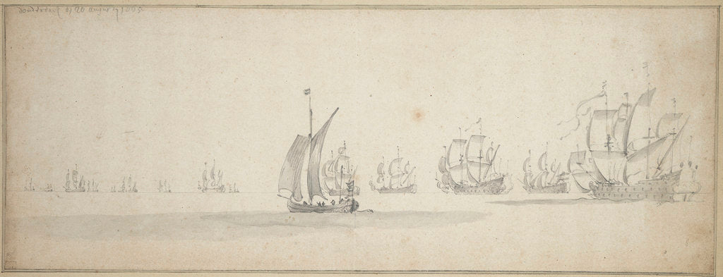 Detail of The Dutch fleet on its way to the Scottish coast, 10-20 August 1665 by Willem van de Velde the Elder