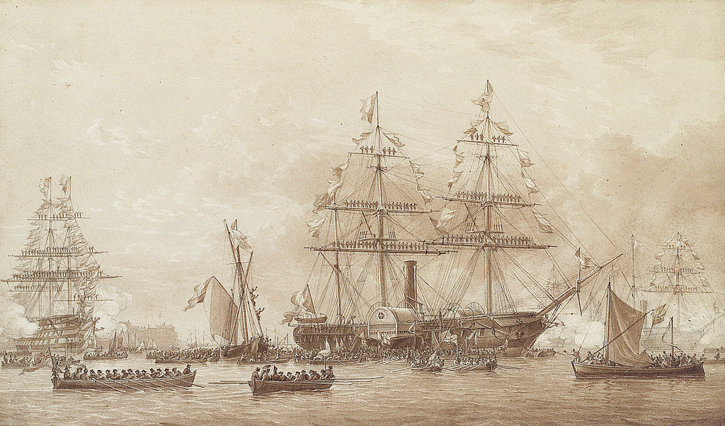 Detail of Arrival of Louis Philippe at Portsmouth 5 October 1844 by John Wilson Carmichael