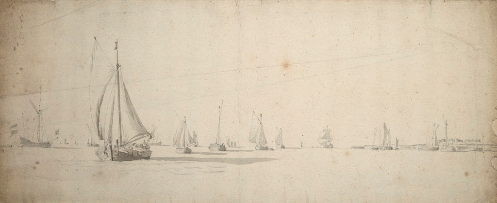 Detail of A kaag and other Dutch vessels before the wind by Willem van de Velde the Elder