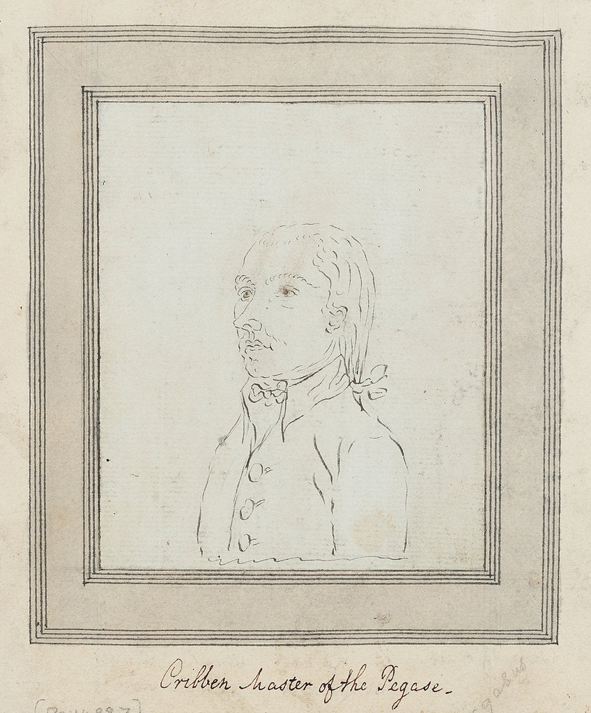 Detail of Sketched portrait of Cribben Master of the 'Pegase' by unknown