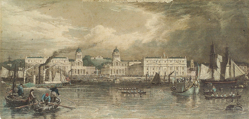 Detail of A royal visit to Greenwich Hospital by William & Frederick Havell