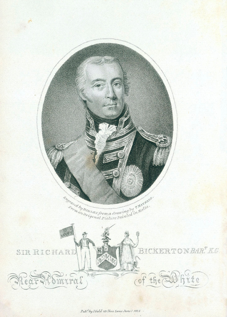 Detail of Admiral Sir Richard Bickerton by T. Maynard