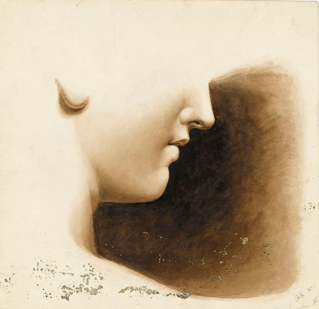 Detail of Study of the nose, mouth and chin of a human figure by Margaret Louisa Herschel