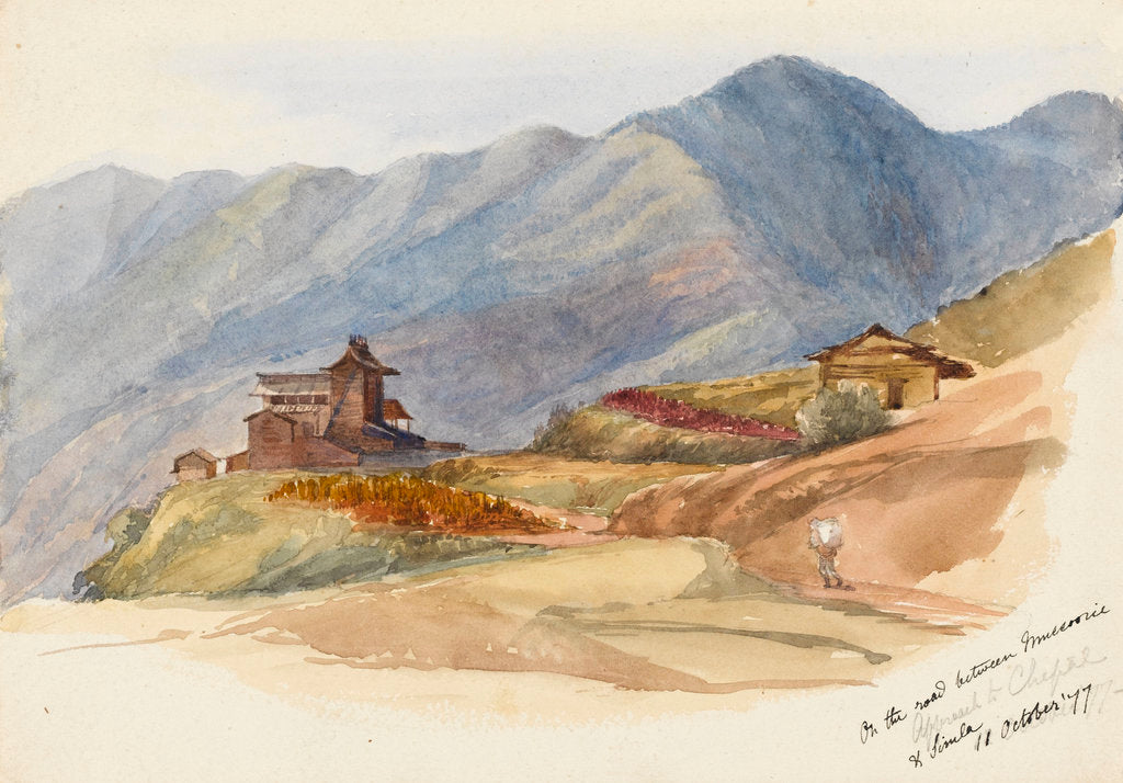 Detail of On the road between Muccorice and Simla, 11 October 1877' by Matilda Rose Herschel
