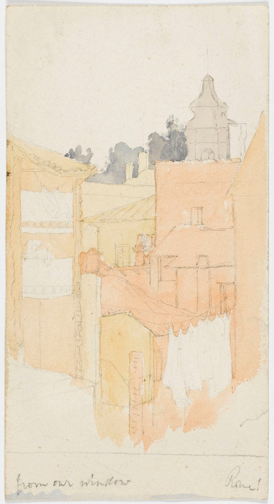 Detail of View 'from our window Rome!' by Matilda Rose Herschel