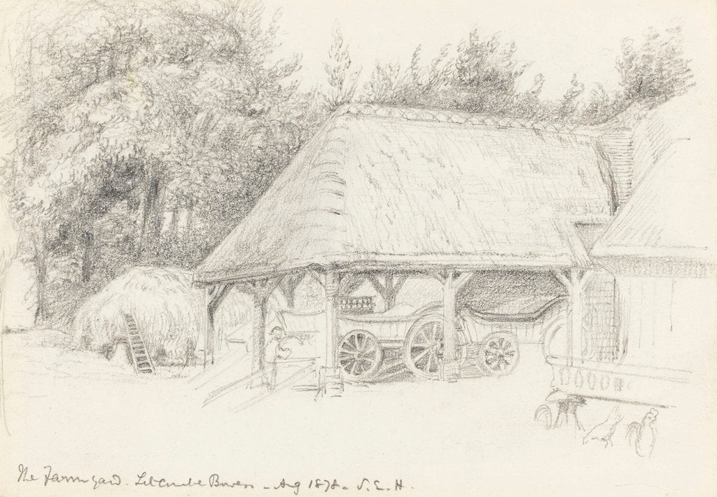 Detail of The Farmyard. Litcombe Bowers - Aug 1878 by S.E. Hardcastle