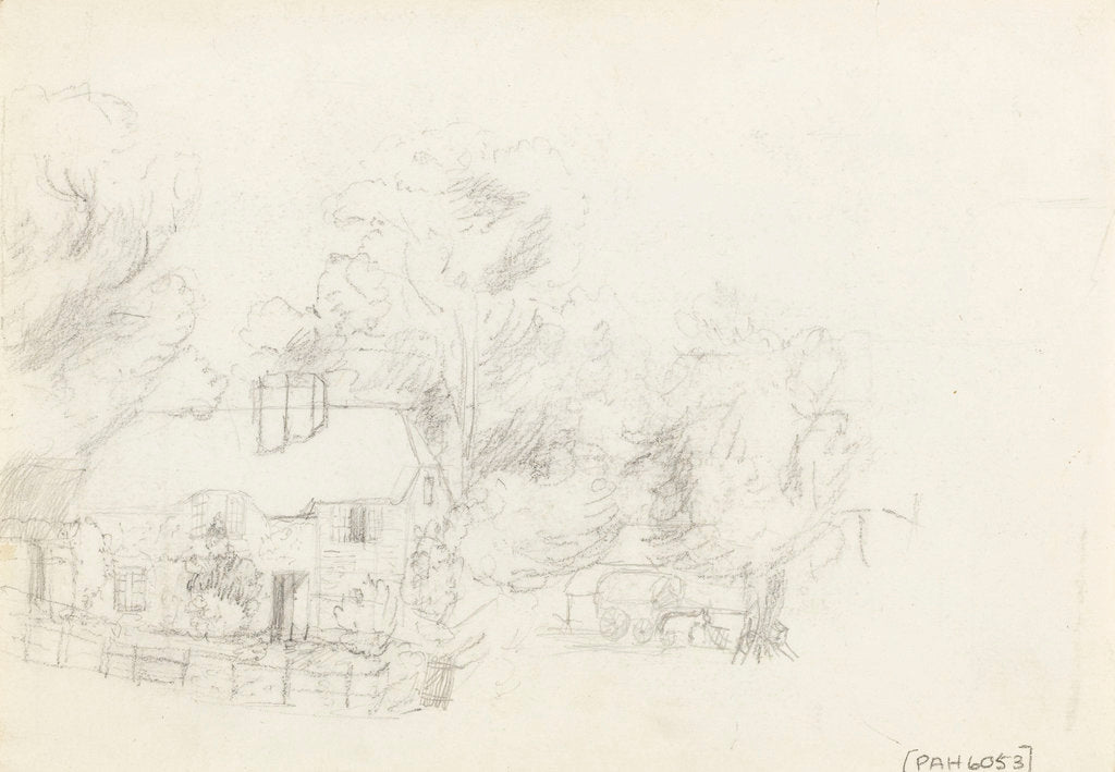 Detail of Country cottage sketched on reverse of 'The Farmyard. Litcombe Bowers - Aug 1878' by S.E. Hardcastle