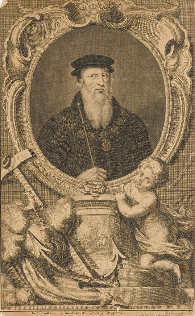 Detail of John Russel. The First Earl of Bedford 1549 by Jacobus Houbraken