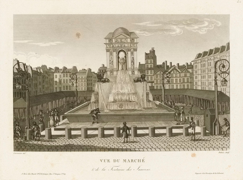 Detail of Vue du Marche & de la Fontaine des Innocens by Courvoisier