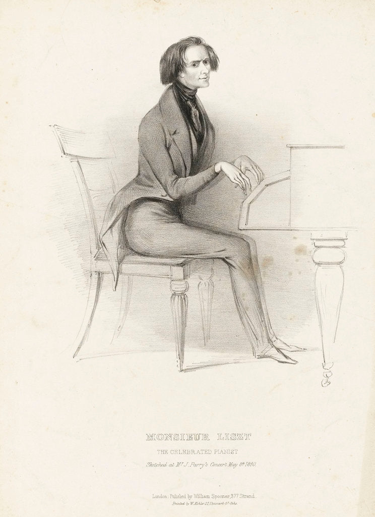 Detail of Monsieur Liszt. The Celebrated Pianist by W. Kohler