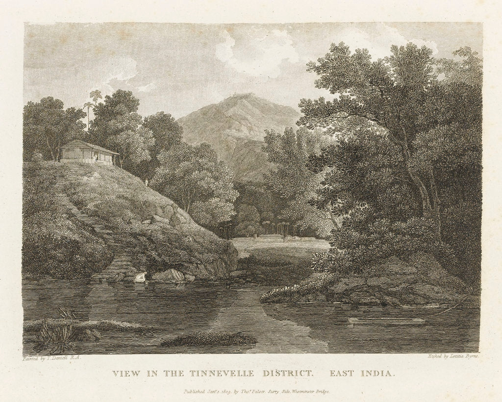 Detail of View in the Tinnevelle district, East India by Thomas Daniell