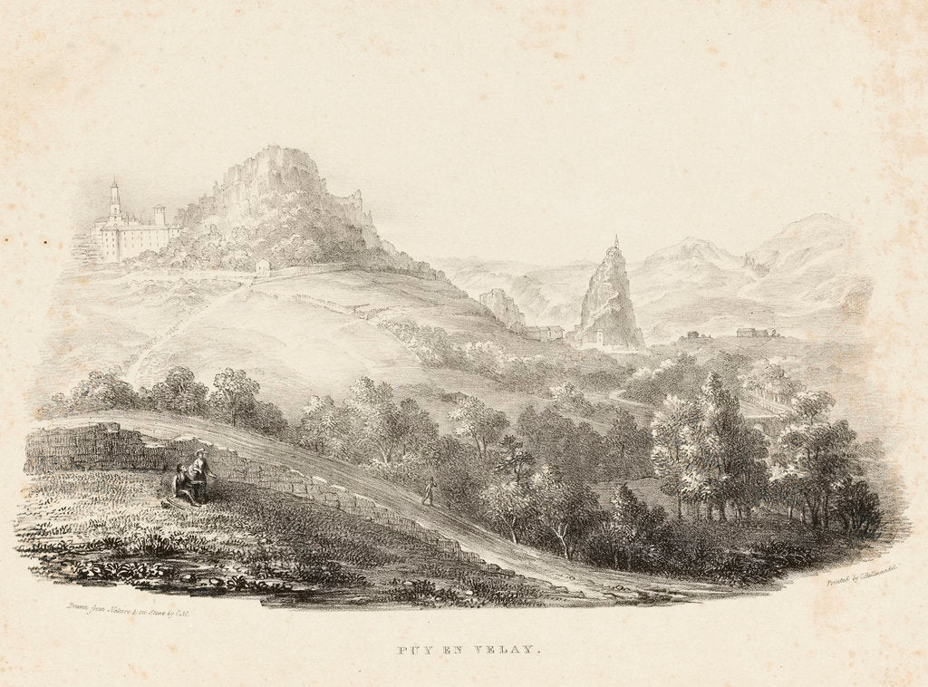 Detail of Puy en Velay by Charles Joseph Hullmandel