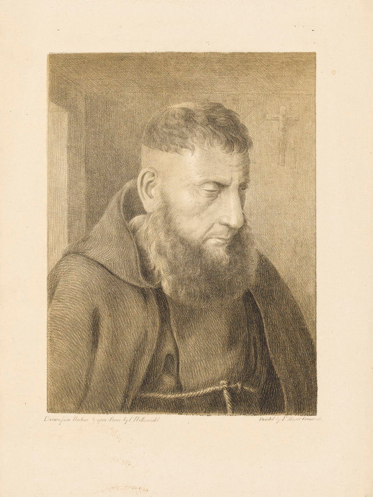 Detail of Portrait of a monk by Charles Joseph Hullmandel