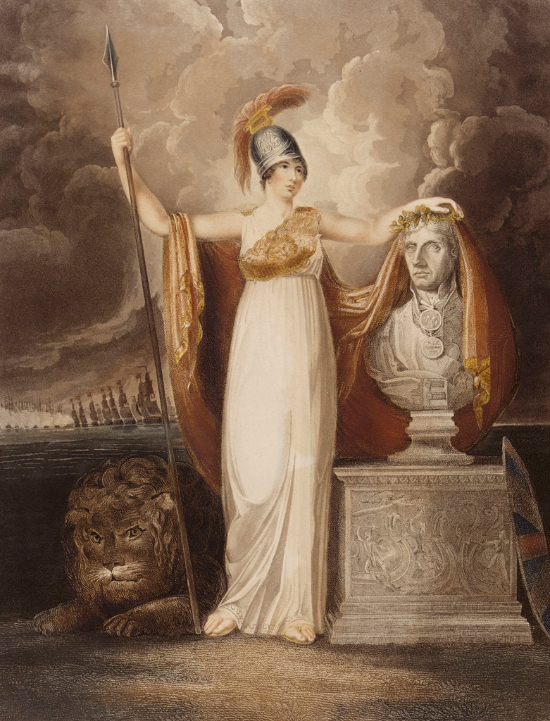 Detail of Britannia crowning the bust of our late Hero Lord Nelson by T. Baxter