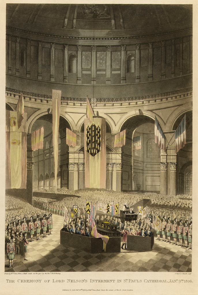 Detail of The Ceremony of Lord Nelson's Interment, in St Paul's Cathedral, Jany 9th 1806 by Holt Waring