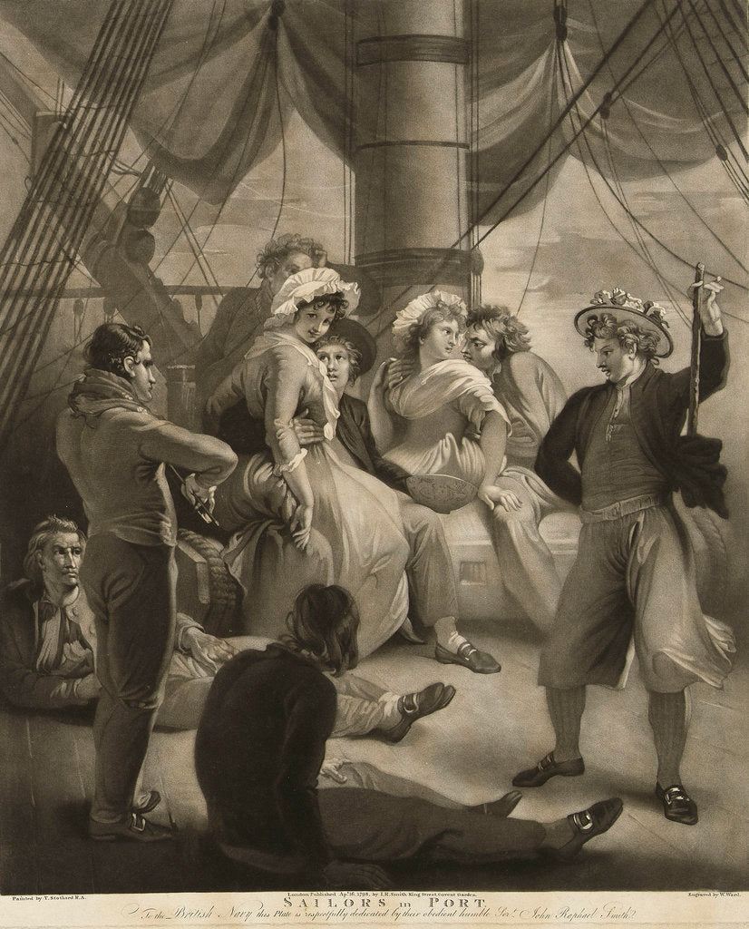 Detail of Sailors in port by Thomas Stothard