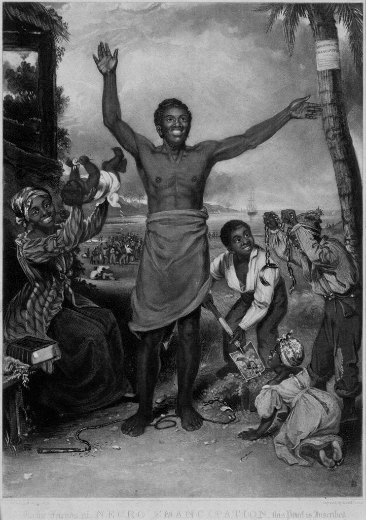 Detail of To the friends of Negro Emancipation, (Negros rejoicing at their freedom) by Alexander Rippingille