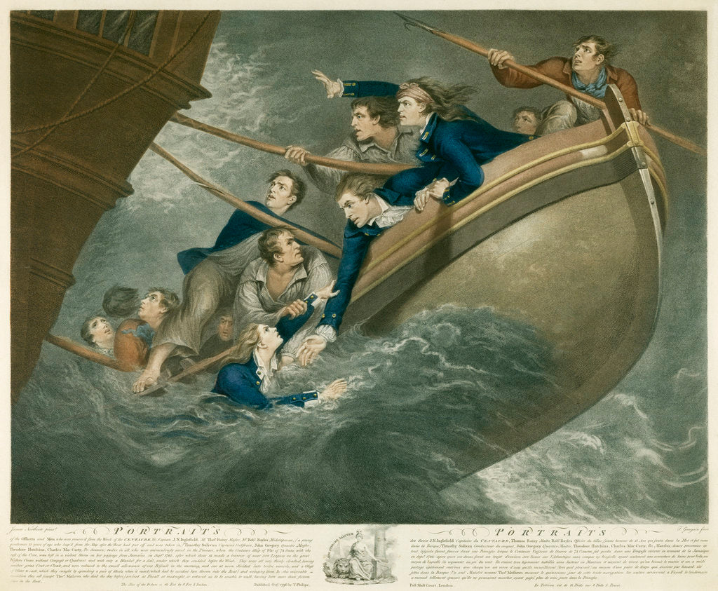 Detail of Portraits of the Officers and Men who were preserv'd from the Wreck of the Centaur by James Northcote