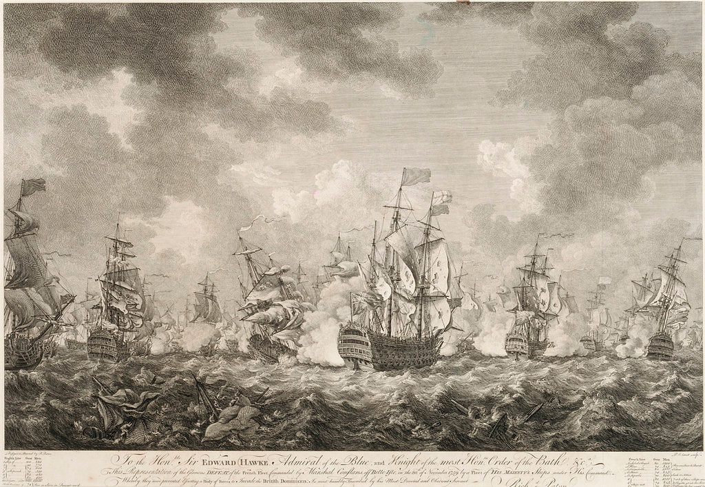Detail of The defeat of the French fleet off Belle-Isle on the 20 November 1759 by Richard Paton