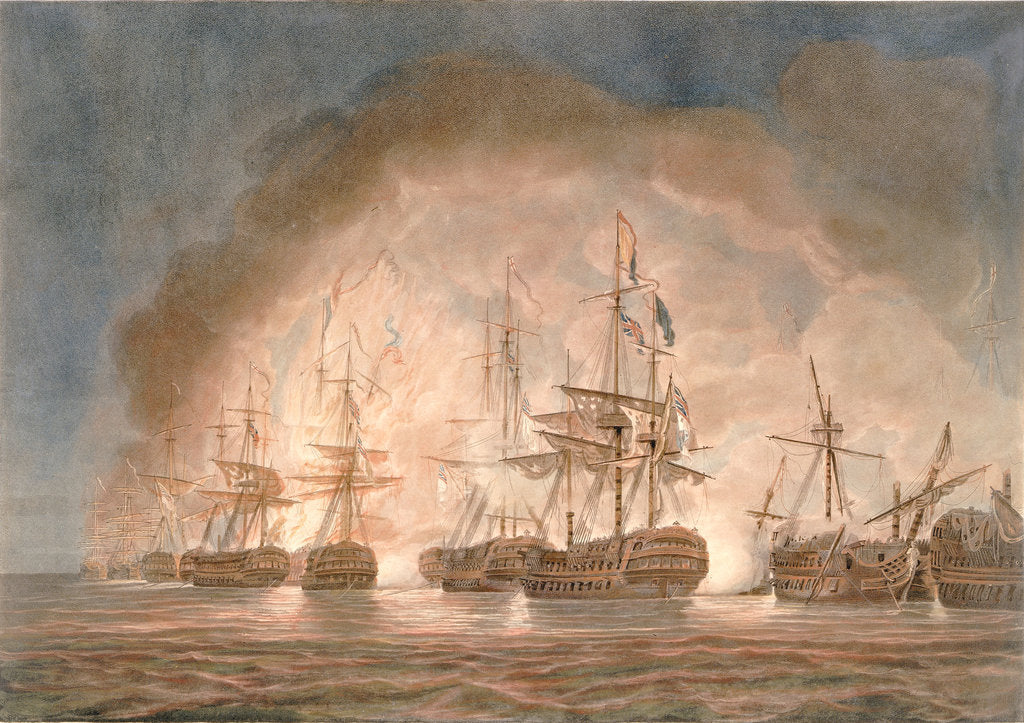Detail of Victory over the French fleet in the Bay of Bequieres, 1 August 1798 by Nicholas Pocock