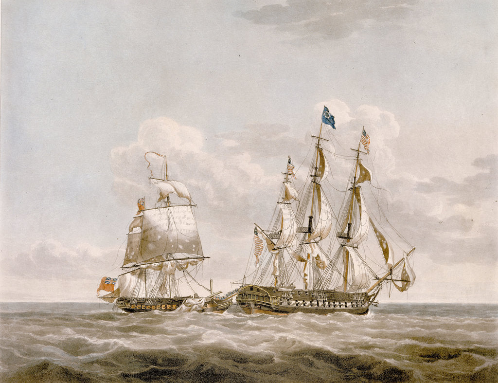 Detail of Action between HMS 'Java' and American frigate 'Constitution' by Buchanan