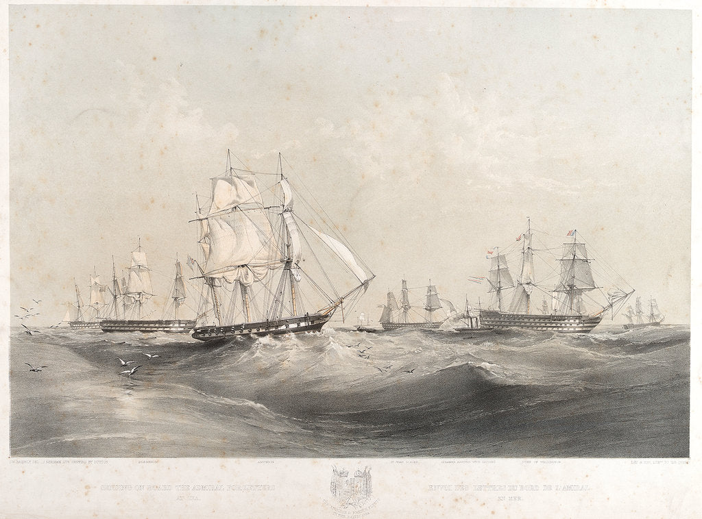 Detail of The English and French fleets in the Baltic, 1854 by Oswald Walter Brierly