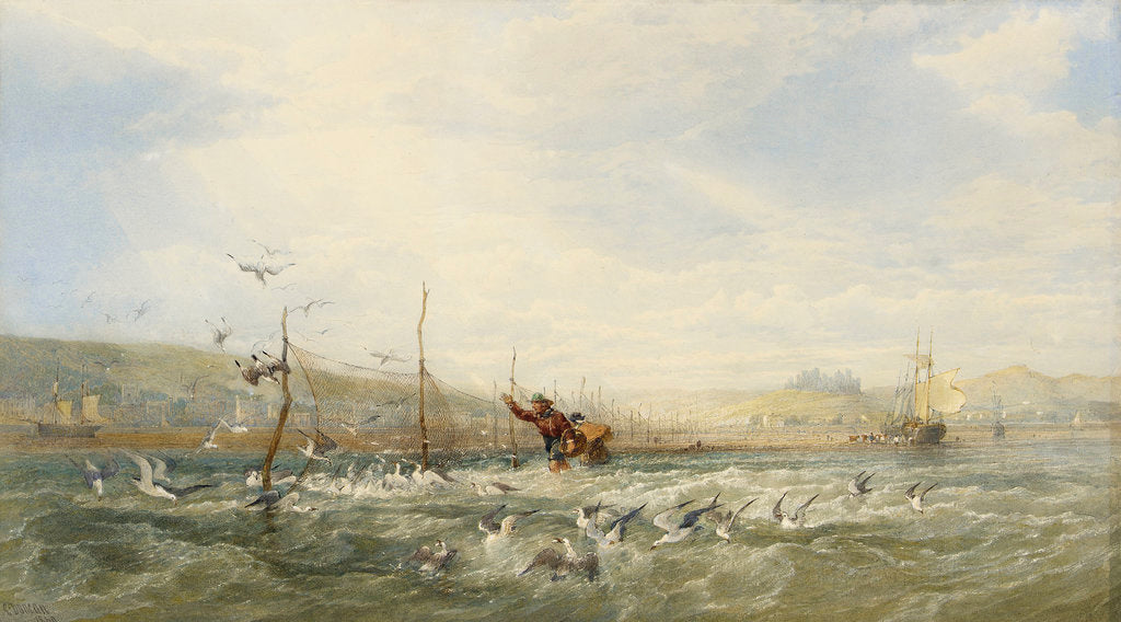 Detail of Off the Mumbles, South Wales by Edward Duncan