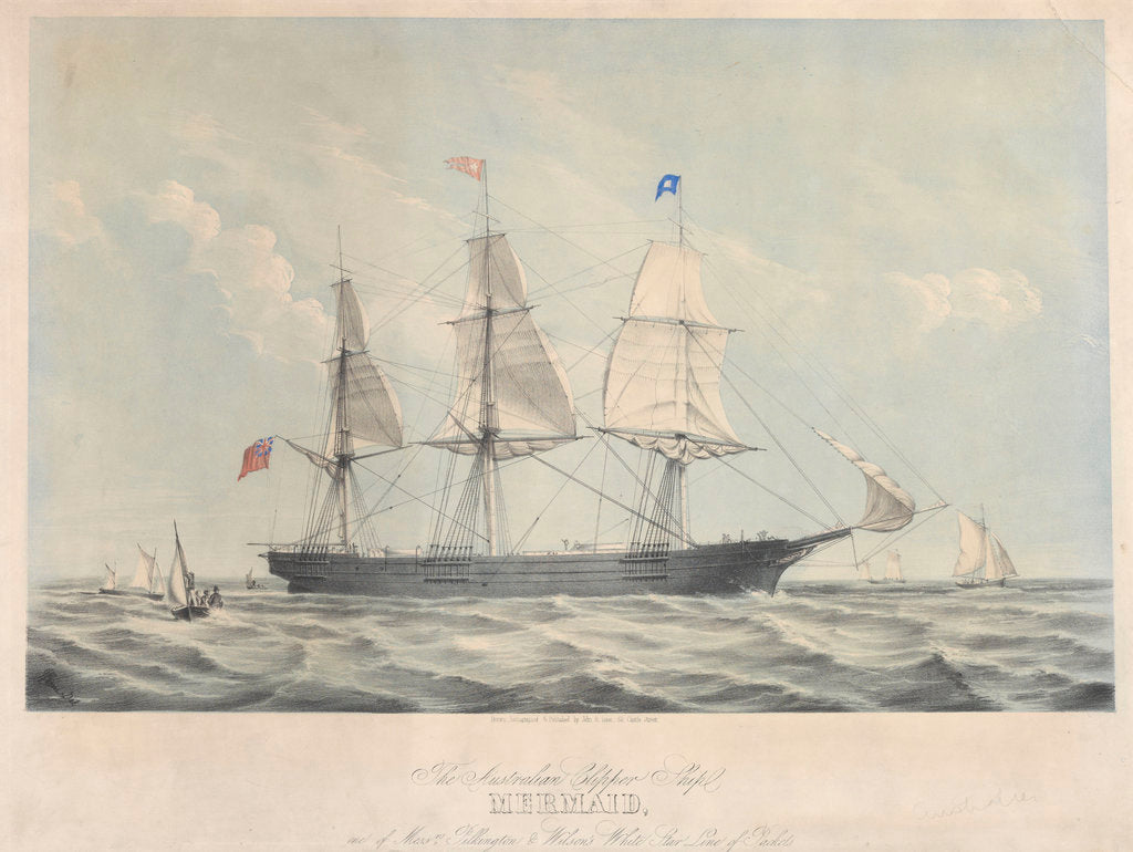 Detail of The Australian Clipper Ship 'Mermaid' (1853) by John R Isaac