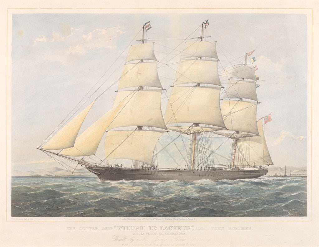 Detail of Clipper Ship 'William Le Lacheur' by Thomas Goldsworth Dutton