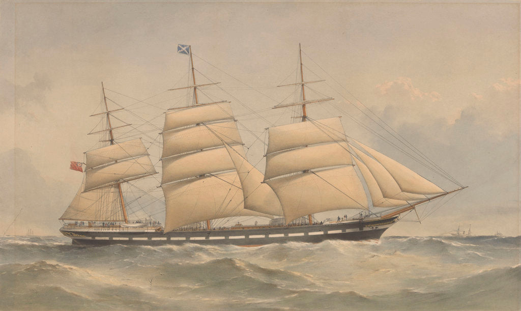 Detail of Clipper Ship Aurora at sea by Thomas Goldsworth Dutton