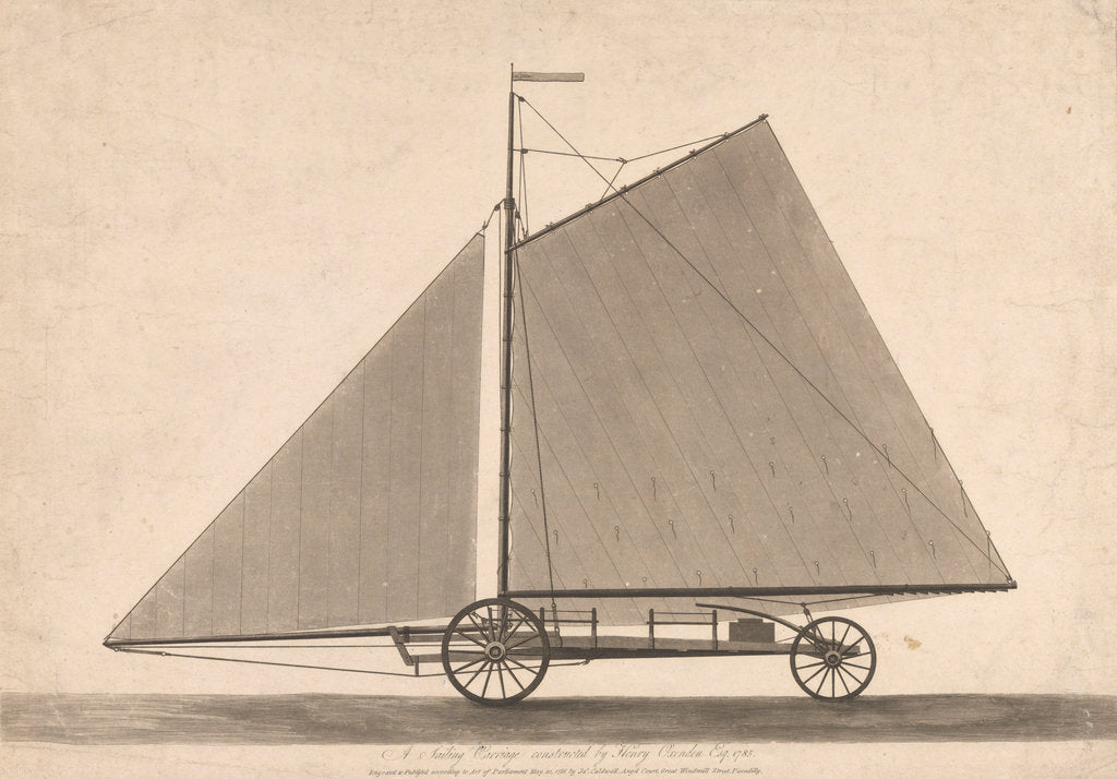 Detail of A sailing carriage constructed by Henry Oxenden Esq 1785 by James Caldwell