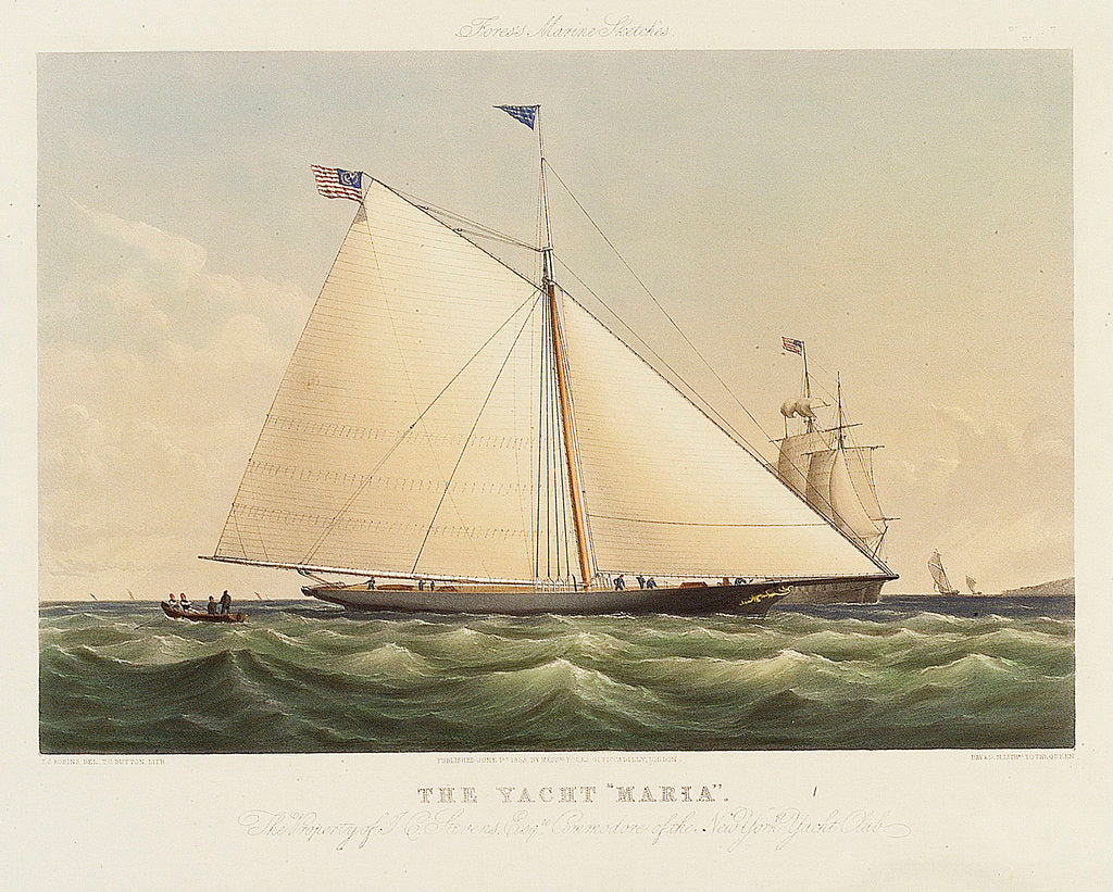 Detail of The yacht 'Maria' by Thomas Sewell Robins