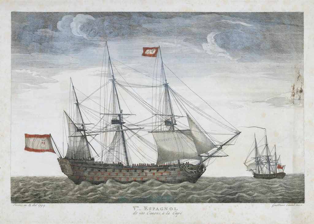 Detail of Spanish fighting ship by Emeric