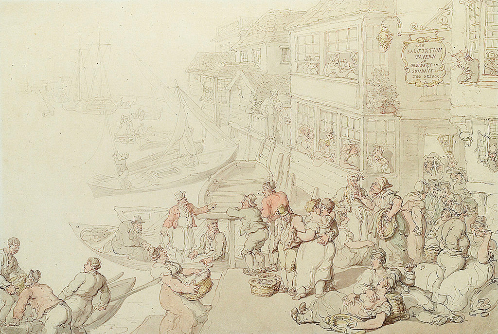 Detail of The Salutation Tavern, Greenwich 1756 by Thomas Rowlandson